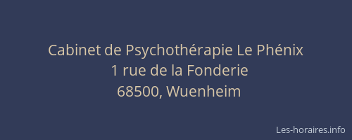 Cabinet de Psychothérapie Le Phénix