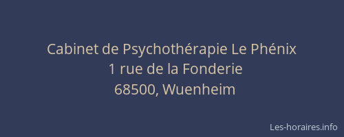 Cabinet de Psychoth&eacute;rapie Le Ph&eacute;nix