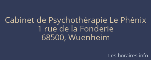 Cabinet de Psychothérapie Le Phénix
