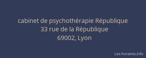 cabinet de psychothérapie République