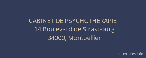 CABINET DE PSYCHOTHERAPIE