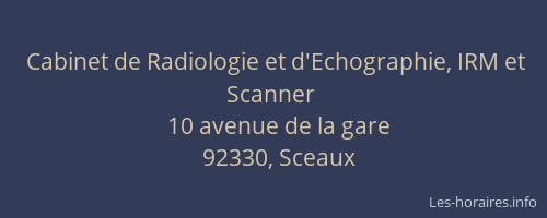 Cabinet de Radiologie et d'Echographie, IRM et Scanner