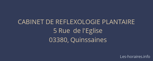 CABINET DE REFLEXOLOGIE PLANTAIRE