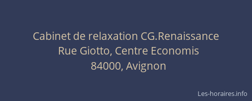 Cabinet de relaxation CG.Renaissance