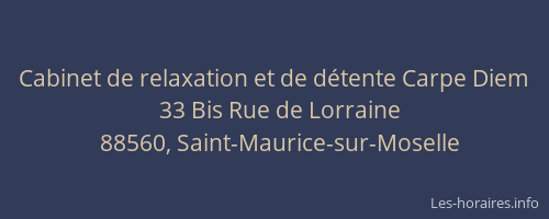 Cabinet de relaxation et de d&eacute;tente Carpe Diem