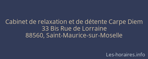 Cabinet de relaxation et de détente Carpe Diem