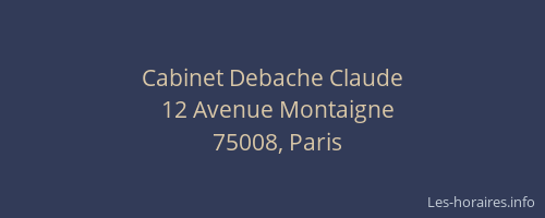 Cabinet Debache Claude