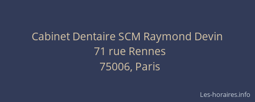 Cabinet Dentaire SCM Raymond Devin