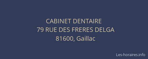 CABINET DENTAIRE