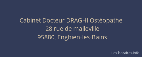 Cabinet Docteur DRAGHI Ostéopathe
