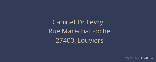 Cabinet Dr Levry