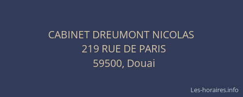 CABINET DREUMONT NICOLAS