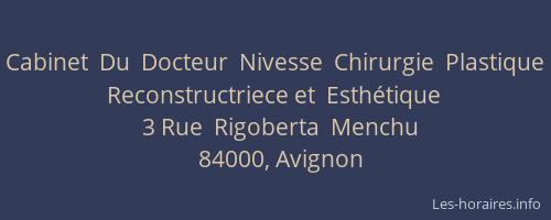 Cabinet  Du  Docteur  Nivesse  Chirurgie  Plastique  Reconstructriece et  Esthétique