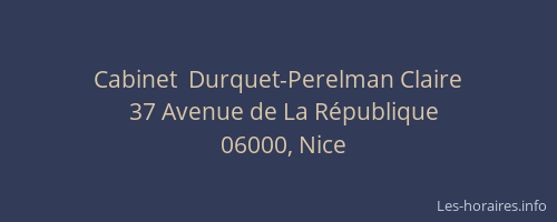 Cabinet  Durquet-Perelman Claire
