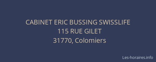 CABINET ERIC BUSSING SWISSLIFE