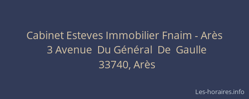 Cabinet Esteves Immobilier Fnaim - Arès
