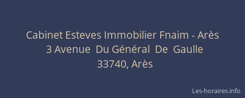 Cabinet Esteves Immobilier Fnaim - Ar&egrave;s