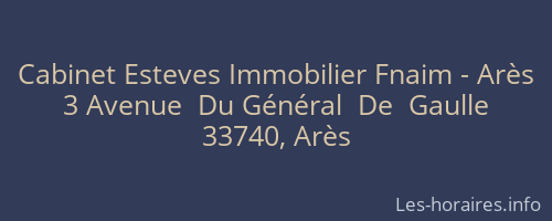 Cabinet Esteves Immobilier Fnaim - Arès