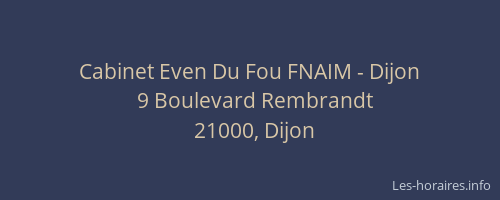 Cabinet Even Du Fou FNAIM - Dijon