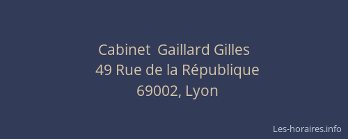 Cabinet  Gaillard Gilles