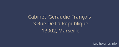 Cabinet  Geraudie François
