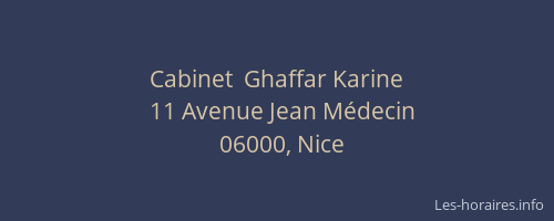 Cabinet  Ghaffar Karine