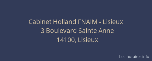 Cabinet Holland FNAIM - Lisieux