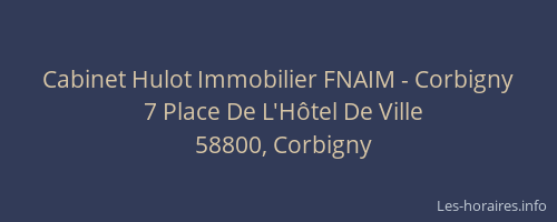 Cabinet Hulot Immobilier FNAIM - Corbigny