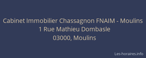 Cabinet Immobilier Chassagnon FNAIM - Moulins
