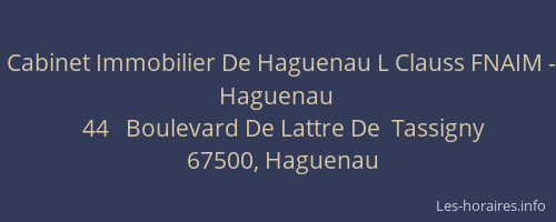 Cabinet Immobilier De Haguenau L Clauss FNAIM - Haguenau