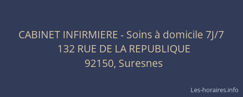 CABINET INFIRMIERE - Soins à domicile 7J/7