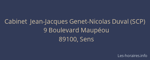 Cabinet  Jean-Jacques Genet-Nicolas Duval (SCP)