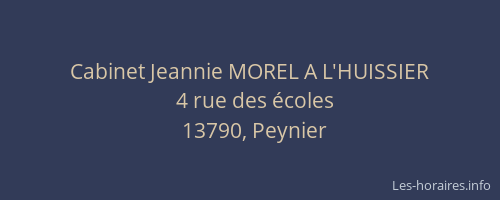 Cabinet Jeannie MOREL A L'HUISSIER