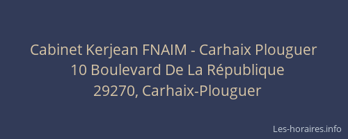 Cabinet Kerjean FNAIM - Carhaix Plouguer