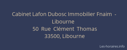 Cabinet Lafon Dubosc Immobilier Fnaim  - Libourne