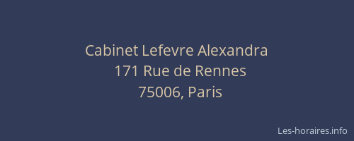 Cabinet Lefevre Alexandra