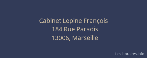 Cabinet Lepine François