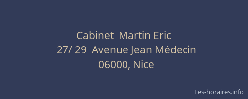 Cabinet  Martin Eric
