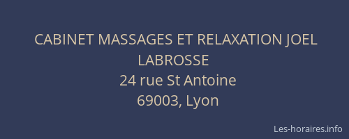 CABINET MASSAGES ET RELAXATION JOEL LABROSSE