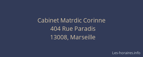 Cabinet Matrdic Corinne
