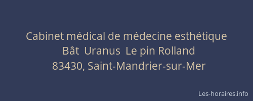 Cabinet médical de médecine esthétique