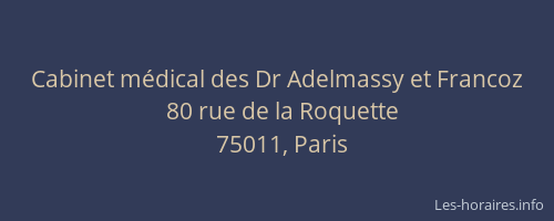 Cabinet médical des Dr Adelmassy et Francoz