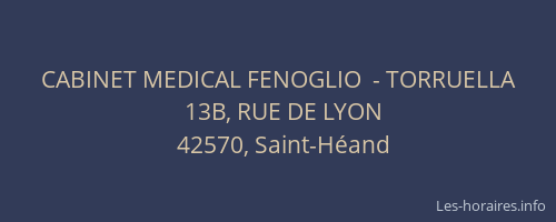 CABINET MEDICAL FENOGLIO  - TORRUELLA