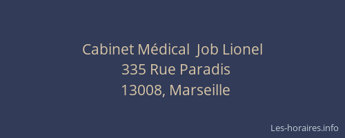Cabinet Médical  Job Lionel