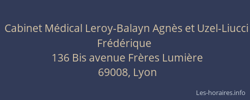 Cabinet Médical Leroy-Balayn Agnès et Uzel-Liucci Frédérique