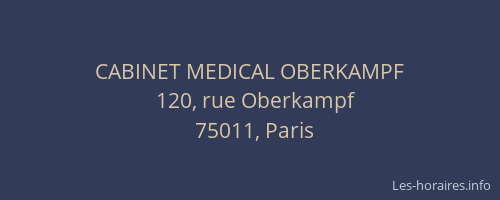 CABINET MEDICAL OBERKAMPF