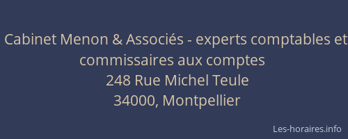 Cabinet Menon & Associés - experts comptables et commissaires aux comptes
