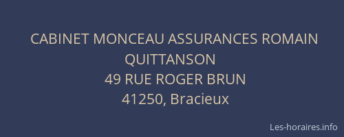 CABINET MONCEAU ASSURANCES ROMAIN QUITTANSON