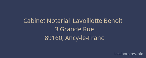 Cabinet Notarial  Lavoillotte Benoît