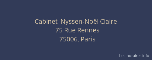 Cabinet  Nyssen-Noël Claire